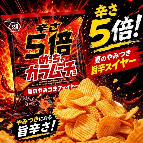 湖池屋 夏季5倍巨辣咔辣姆久洋芋片 