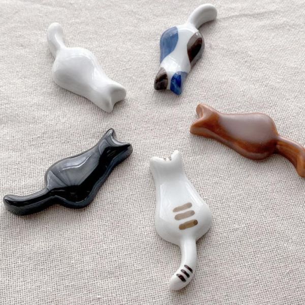 西海陶器 貓咪背影陶瓷筷架 