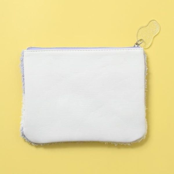 flowering 刺繡毛絨扁平收納包 