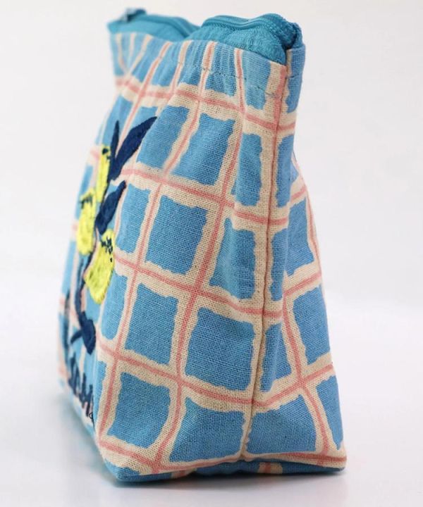 水果格紋刺繡舟型收納包 
