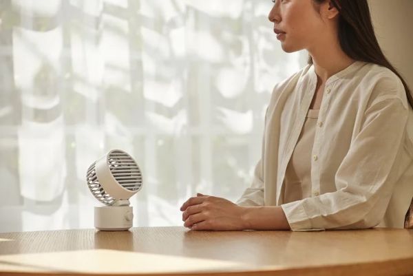 Rhythm Silky Wind Mini 雙扇葉USB桌上型風扇(亮灰) 