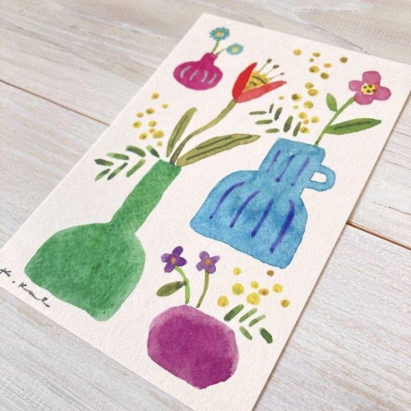 金森香恵 × 手繪插畫明信片(五款) 