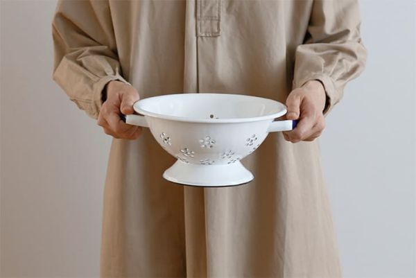 野田琺瑯多用途瀝水籃23cm(白S) 