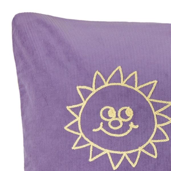 unico 刺繡小圖雙色燈芯絨抱枕套 