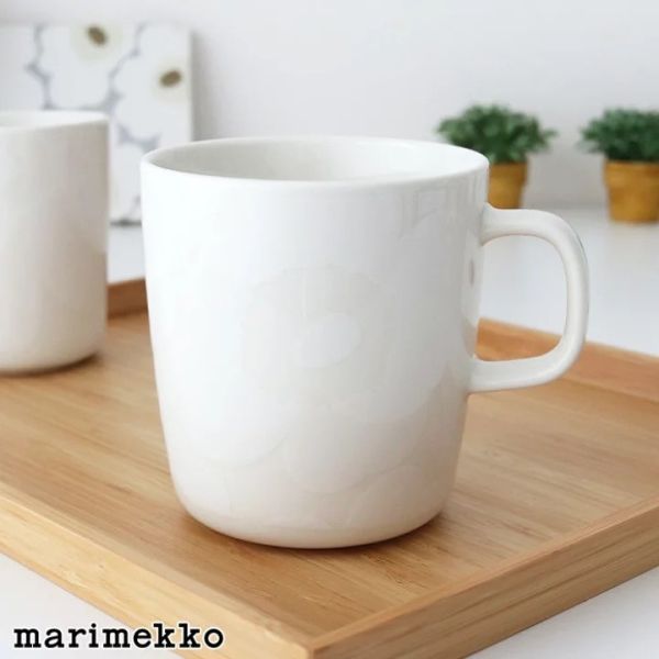 marimekko Unikko 純白罌粟花陶瓷馬克杯400ml 