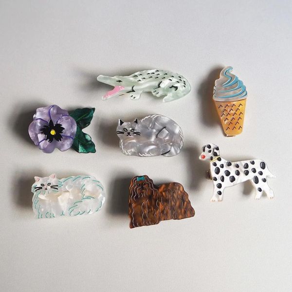 JOliJOli 動物造型玳瑁紋髮夾(波斯貓) 