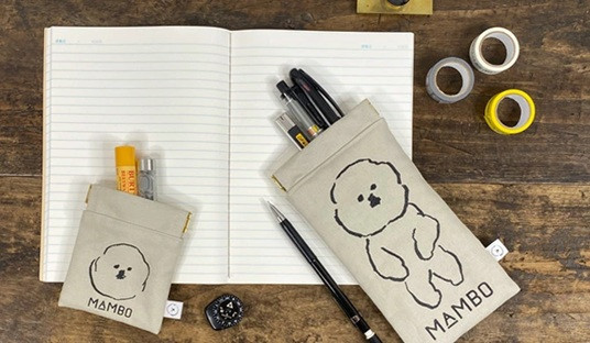 mambo & bb 比熊犬扁平收納袋 