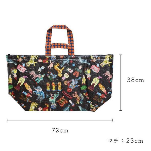 Nathalie Lete 馬戲團舟型大購物袋L(黑) 