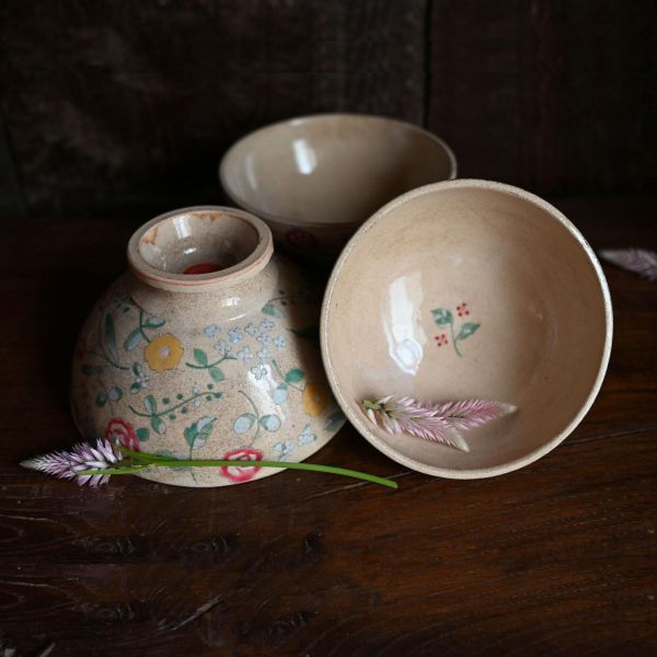 45R阿部慎太朗手工陶藝花卉馬克杯/圓盤 