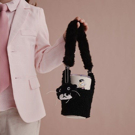 Afternoon tea 插畫家聯名 賓士貓毛絨杯套 