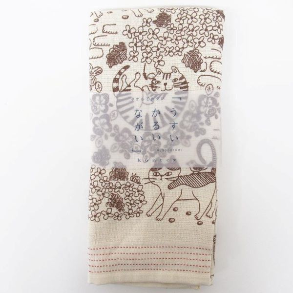 kontex 插圖紗布純棉長巾 