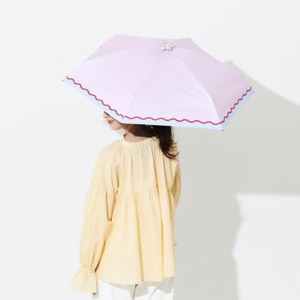 Ohana Parasol 花花滾邊素面晴雨專用摺疊傘 