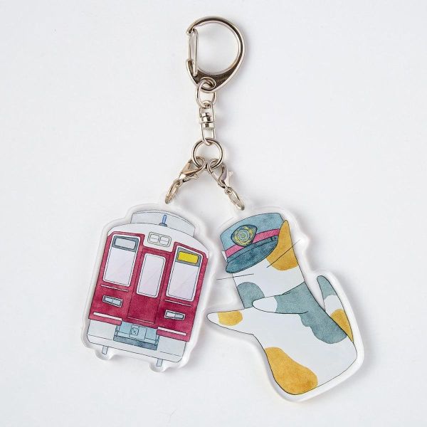 nekobu 版急電鐵x貓部貓車掌壓克力吊飾 