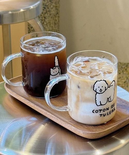 Made in I 兩種狗狗圖騰玻璃馬克杯 
