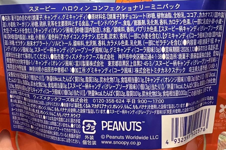 Peanuts 史努比萬聖節迷你餅乾袋 