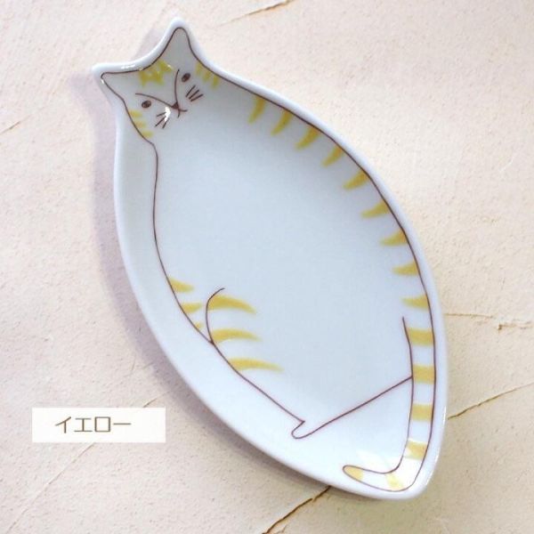 美術九谷燒 貓咪造型陶瓷小碟/長碟 