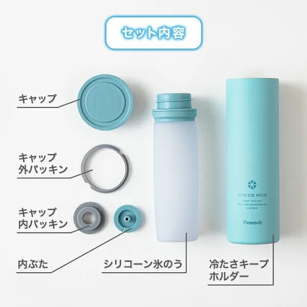 Peacock 迷你不鏽鋼保冰杯+涼感冰柱 