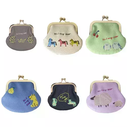 Hi!MYZoo 刺繡皮革口金包 