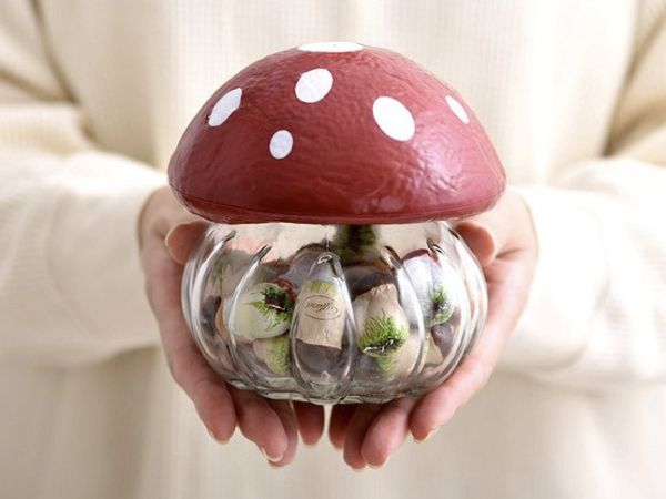 caffarel 蘑菇造型榛果巧克力玻璃罐 