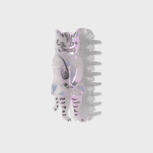 socks appeal X Nathalie Lete 貓咪洋裝銀蔥鯊魚夾 