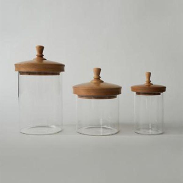 AXCIS 木蓋玻璃密封收納罐 