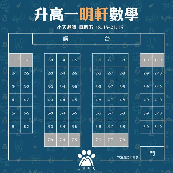 （報名已結束，若有需要請與我們聯絡）高 一 明 軒 數 學 