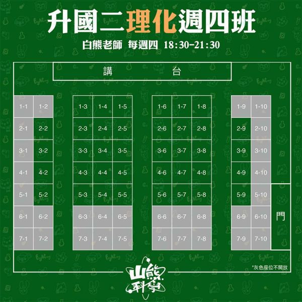（報名已結束，若有需要請與我們聯絡）升 國 二 理 化 週 四 班 