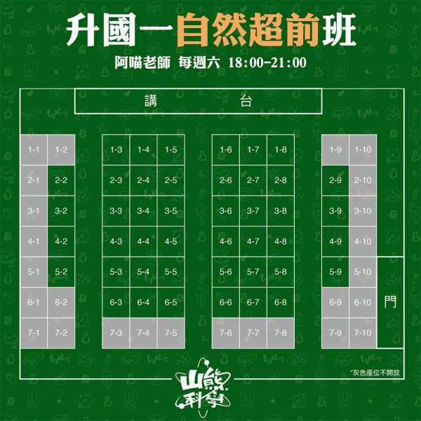 （尚未開放，需取得連結才能報名）升國一自然超前班 
