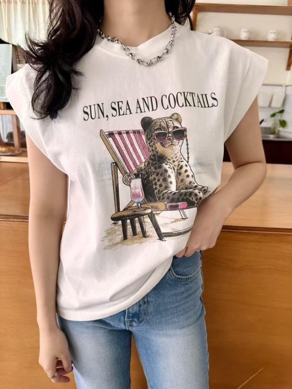 夏日微袖美式tee(3色) 