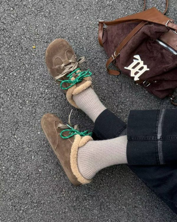 讓步伐也有溫度的麂皮毛毛懶人拖鞋(3色) 