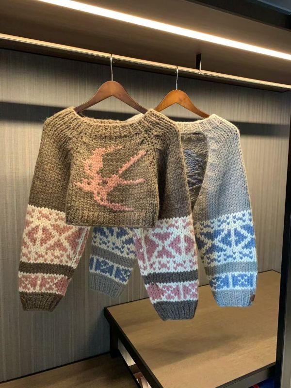 2面穿手工北歐針織羊毛衣(2色) 