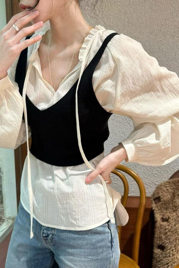 層次穿搭必備款-針織背心(2色) 