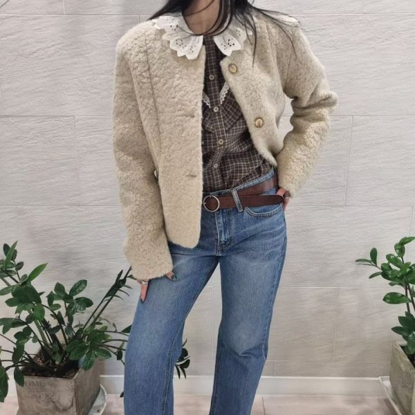 冬日的溫柔氛圍Q毛外套(領子可拆) 