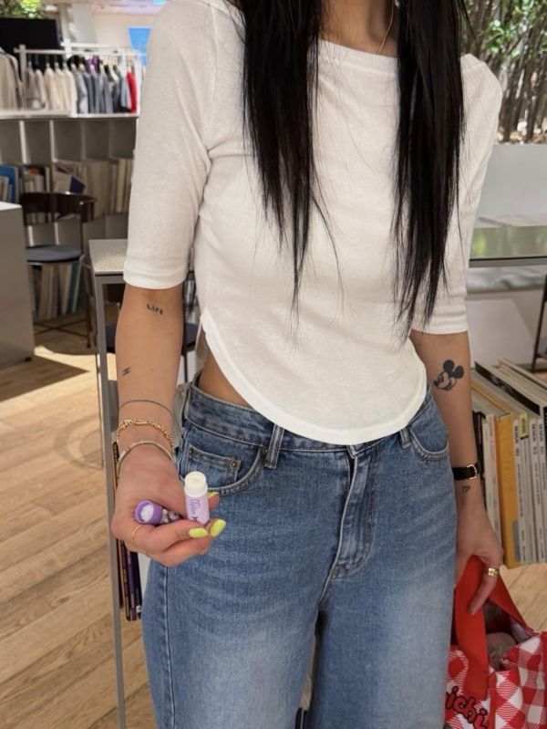 微性感小細節船領tee(3色) 