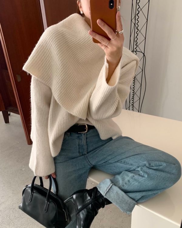 雙層溫柔感針織毛衣+披肩set(3色) 