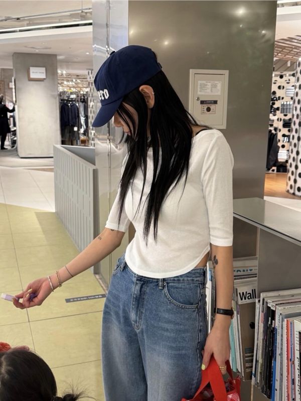 微性感小細節船領tee(3色) 