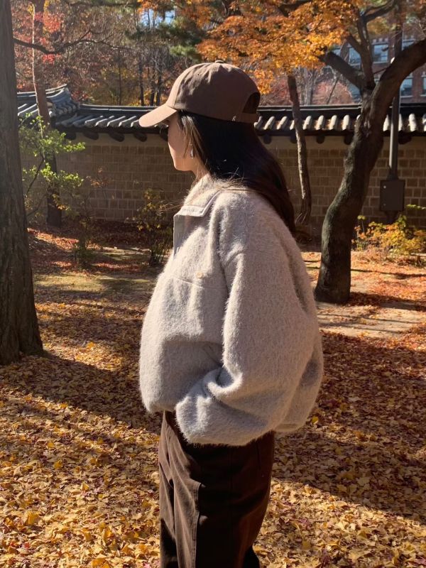 最實穿的冬季輪廓-奶油絨立領上衣(2色) 