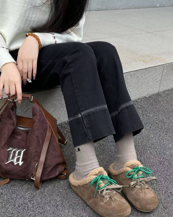 讓步伐也有溫度的麂皮毛毛懶人拖鞋(3色) 