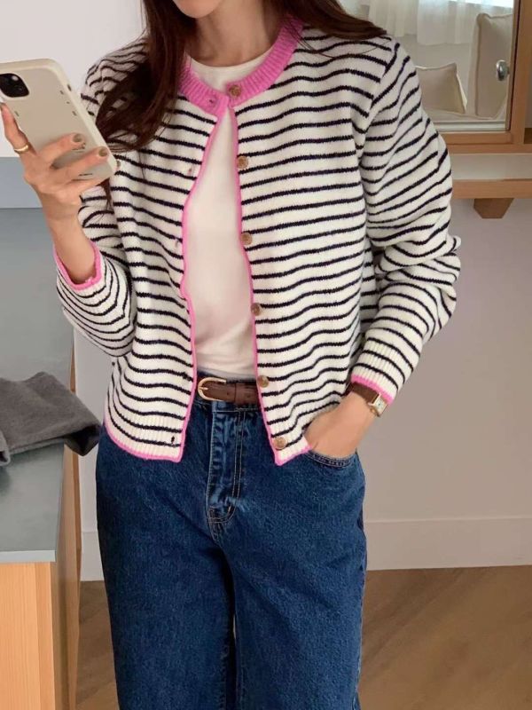 綁綁披披都好看條紋針織(4色) 