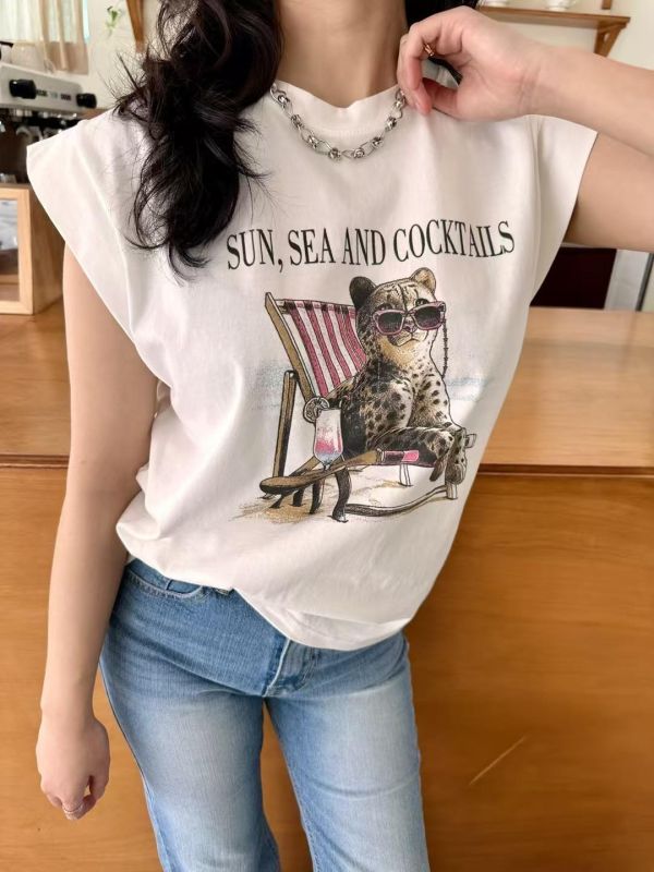 夏日微袖美式tee(3色) 