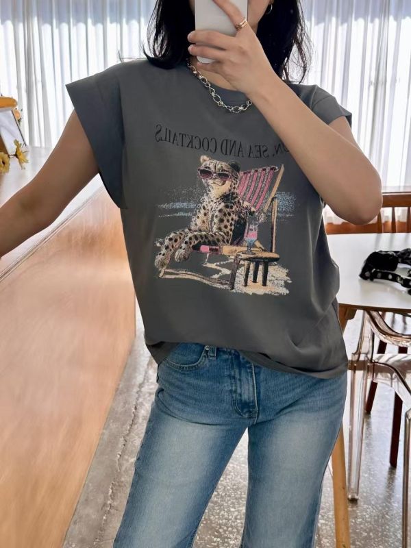 夏日微袖美式tee(3色) 