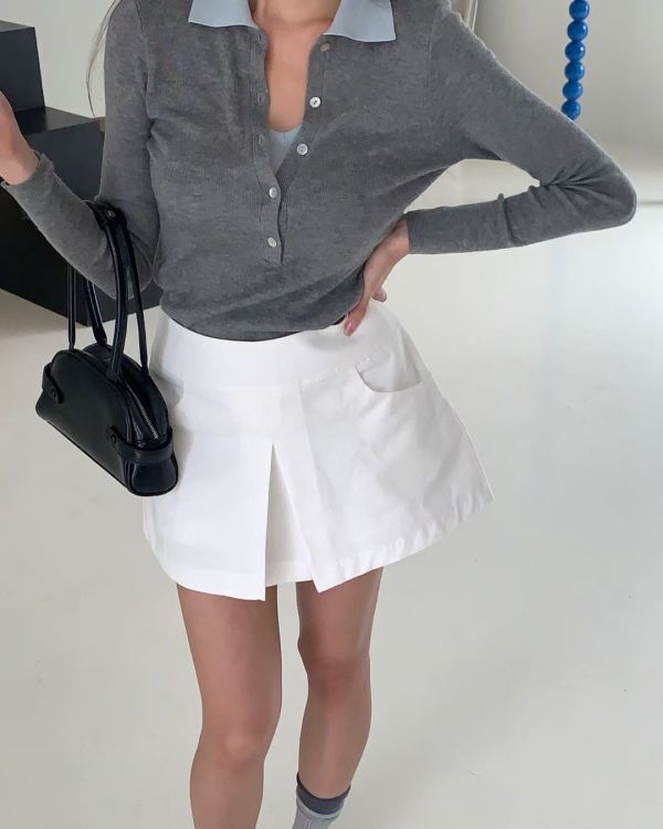 很好搭配的假兩件針織衫(3色) 