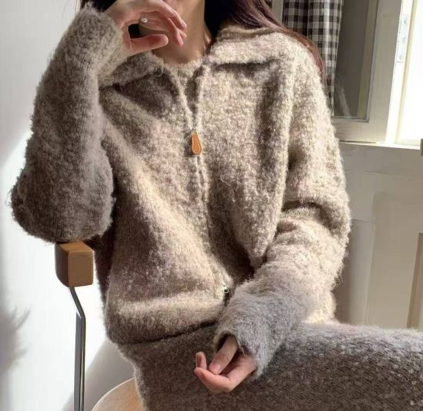 溫柔毛絨感立領上衣外套(3色) 