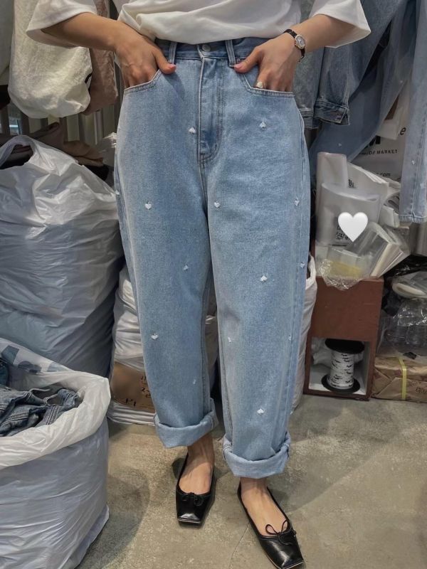 溫柔小細節愛心丹寧褲 