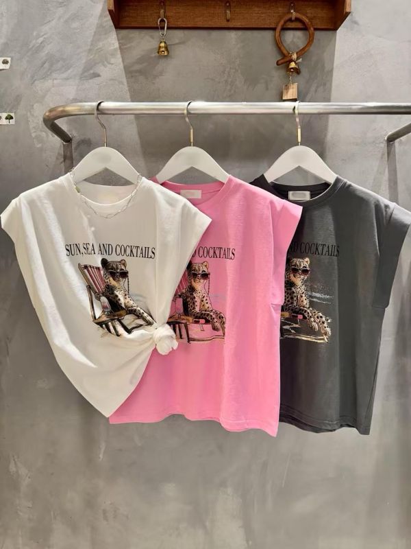 夏日微袖美式tee(3色) 