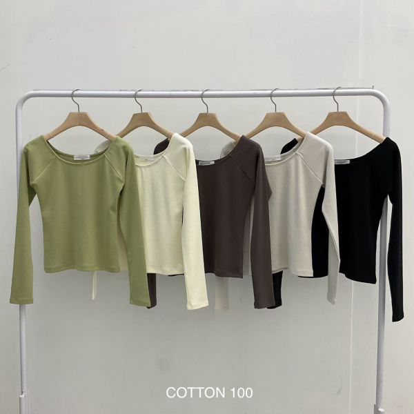 可以搭在外套裡的斜肩tee( 5色) 