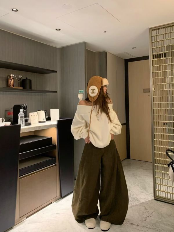 親膚斜肩/一字領羊毛上衣(5色) 