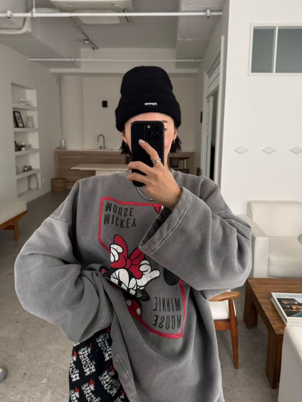 內磨毛厚磅水洗米奇踢(3色) 