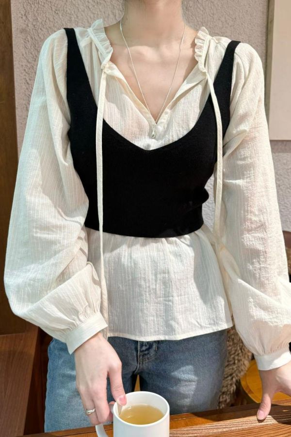 層次穿搭必備款-針織背心(2色) 