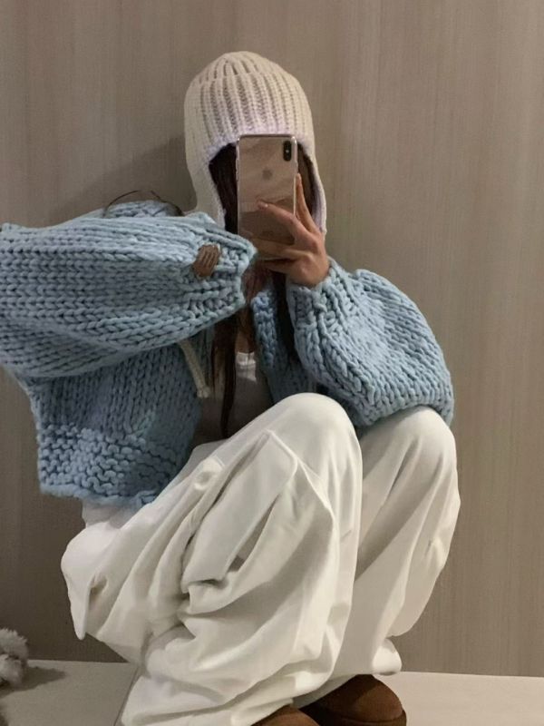 超爆好看手工羊毛針織外套(5色) 